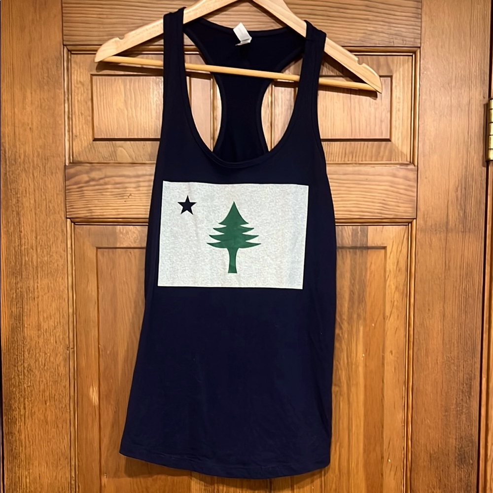 Original Maine State Flag Dark Blue Tank Top